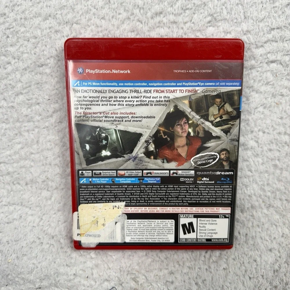 Heavy Rain PS3 Game (Sony PlayStation 3) Complete w/ Manual Tested Working Great